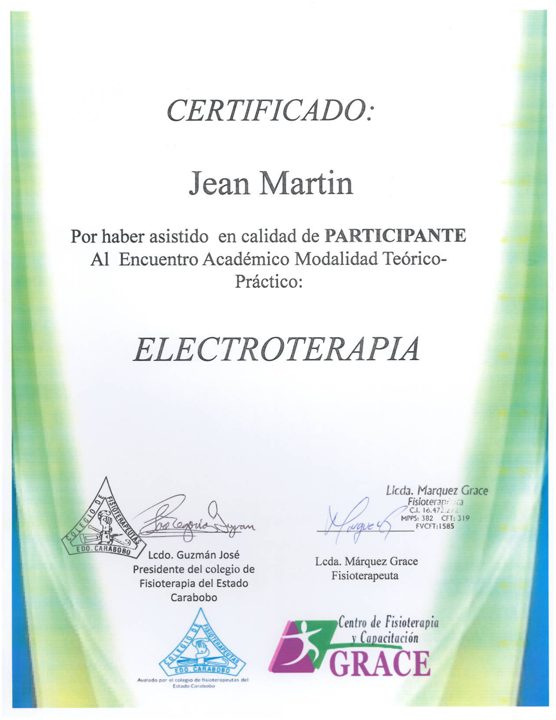 GRACE · Electroterapia (Colegio de Fisioterapeutas)