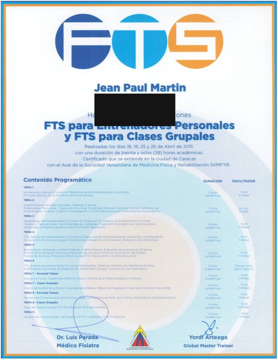 FTS · Sistema de Entrenamiento Funcional (aval de la Sociedad Venezolana de Medicina Física y Rehabilitación)
