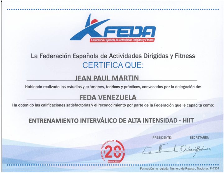 FEDA · HIIT (entrenamiento interválico de alta intensidad)